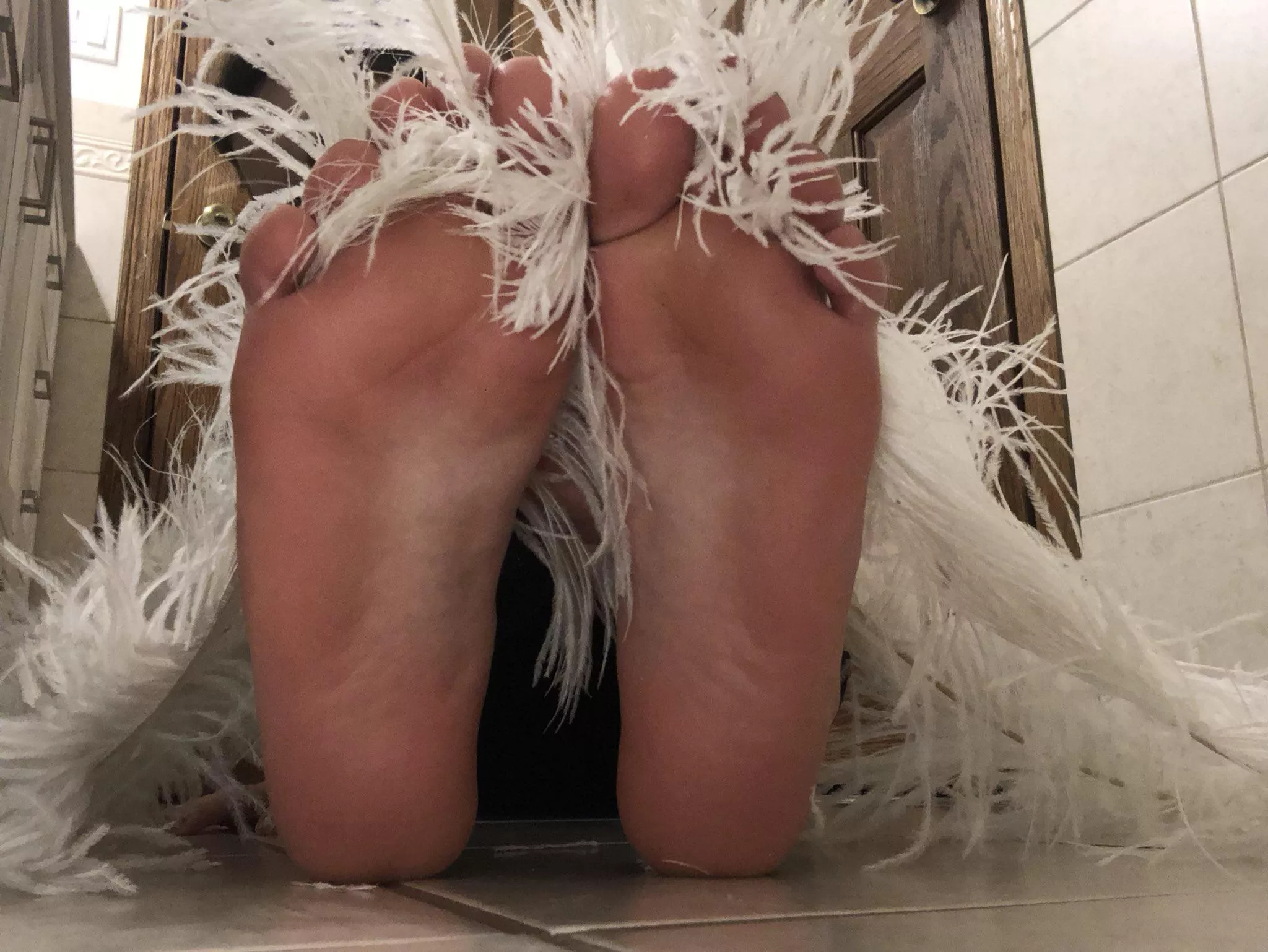 The first foot pic I ever sent! Never realized how ticklish I was until this🫢