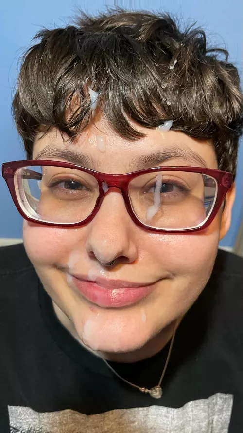 Thick glasses make good cum shields