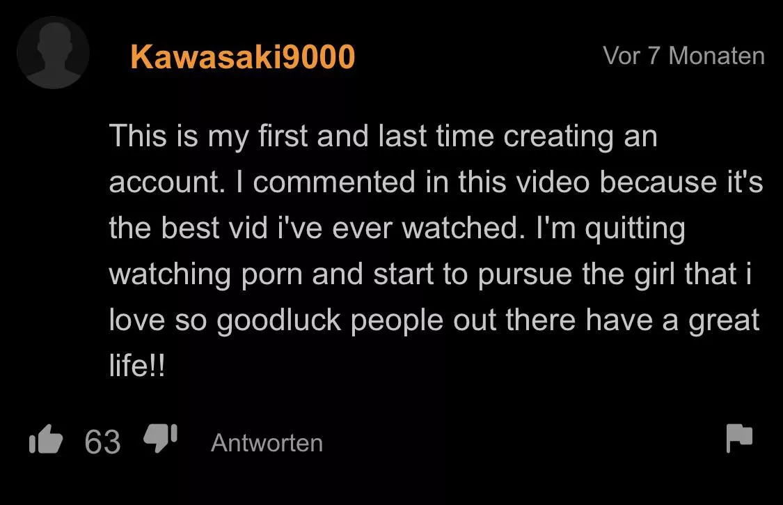 This Comment made me quit porn.