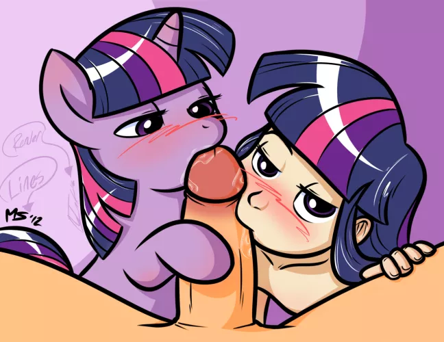 Twilight Sparkle and Twilight Sparkle (Megasweet)