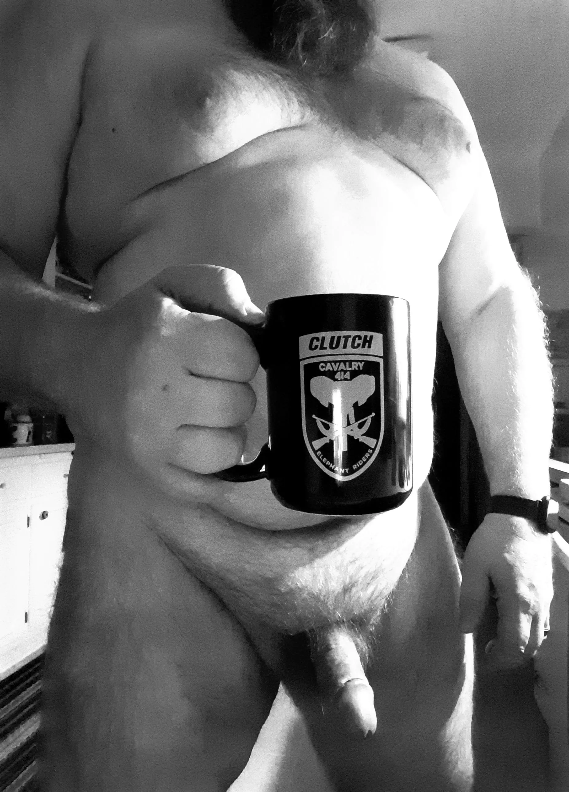 (45) Saturday morning coffee, rock out w your cock out!