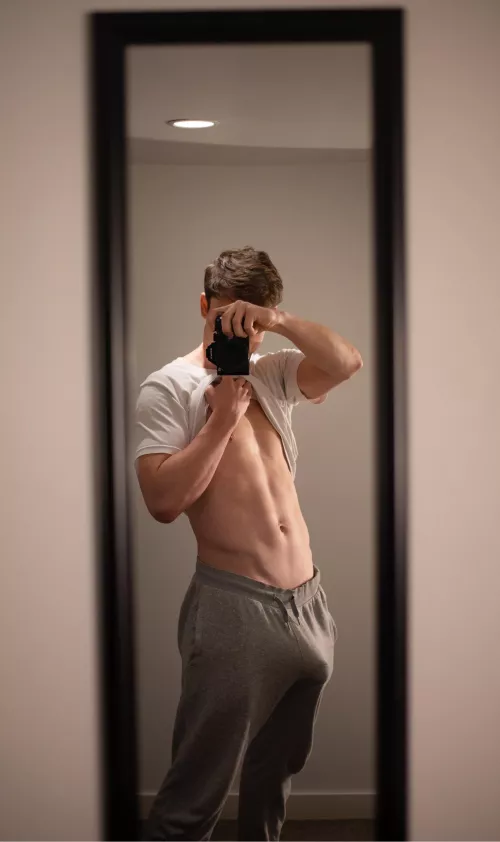 Can’t go wrong with a big hard cock in some grey sweatpants