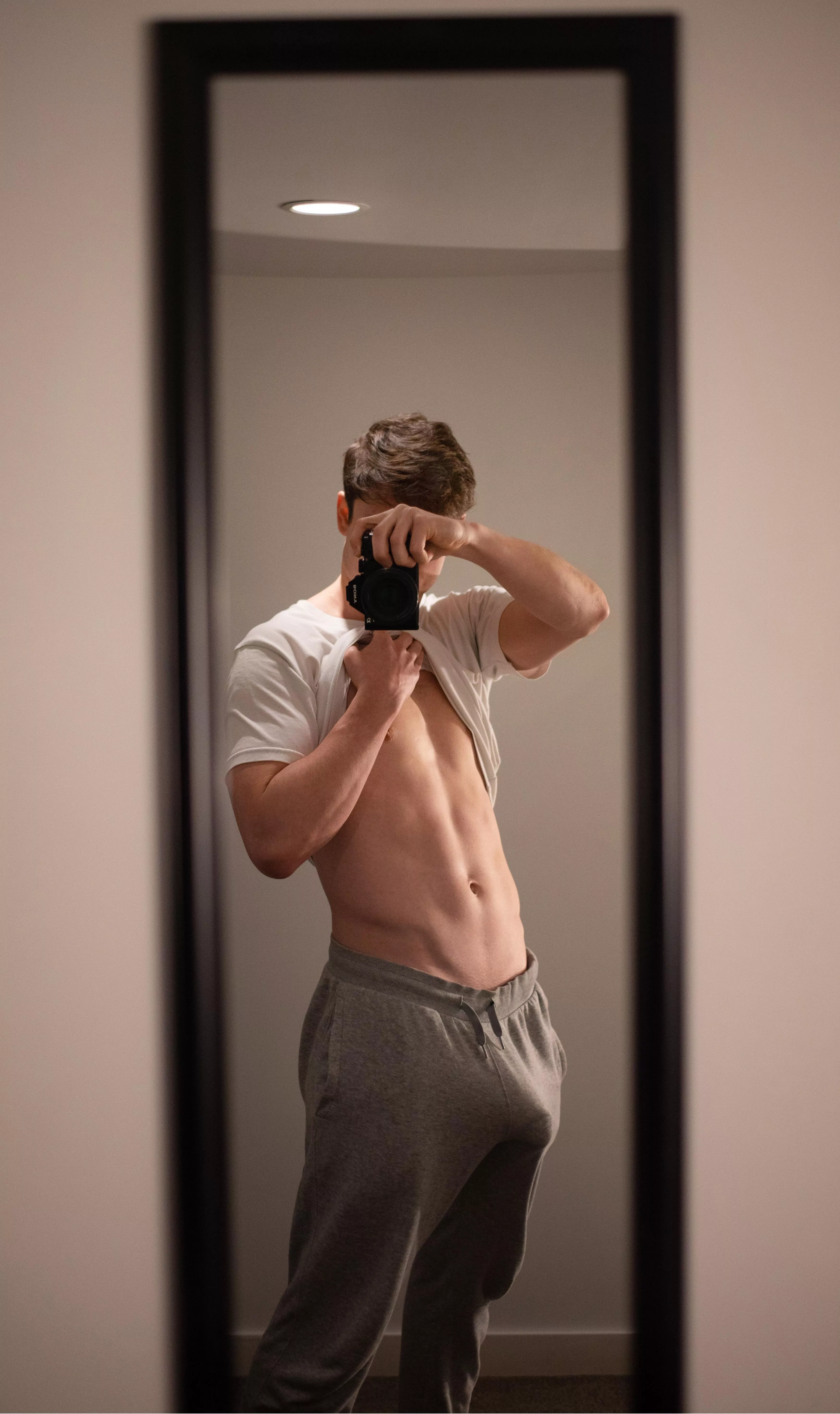 Can’t go wrong with a big hard cock in some grey sweatpants