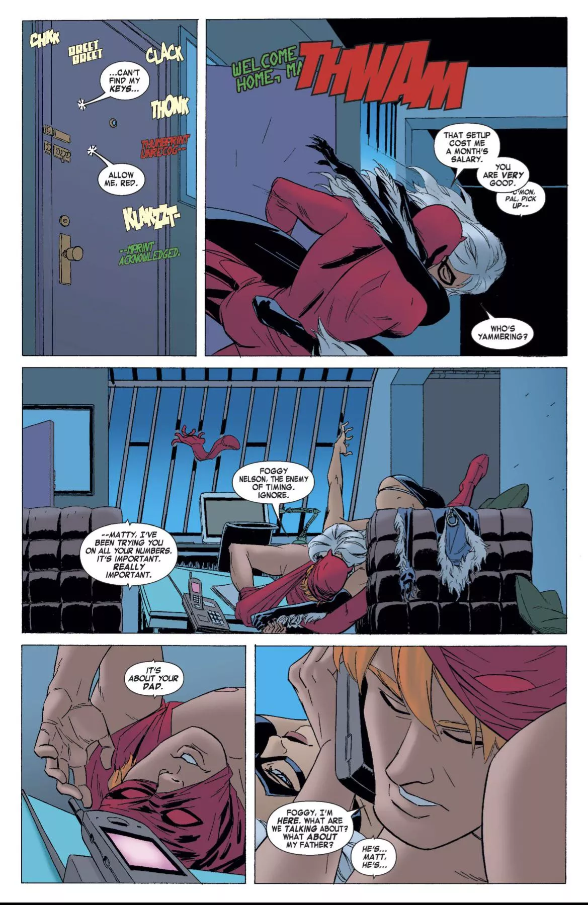 Daredevil & Black Cat hooking up [Daredevil, #8, 2012]