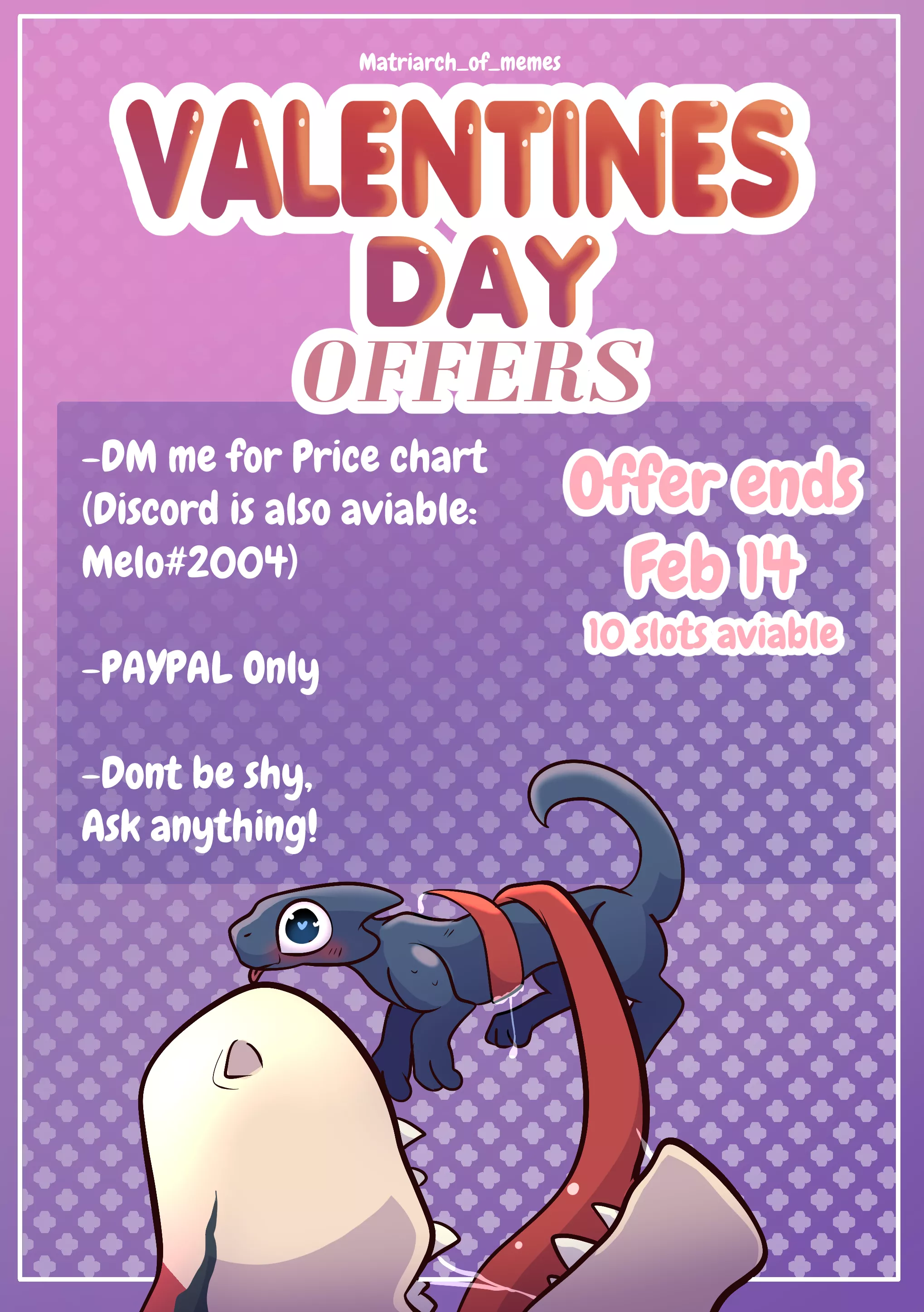 {Discussion} February Offers in commissions!! DM if you are interested