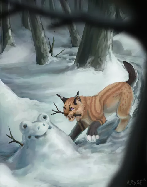 I got to play in the snow recently! (art by me, @alrxse)
