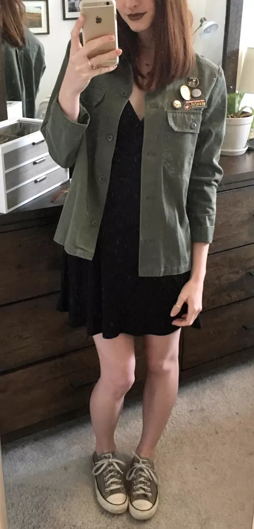 I love mixing dresses with chucks for a grungier look