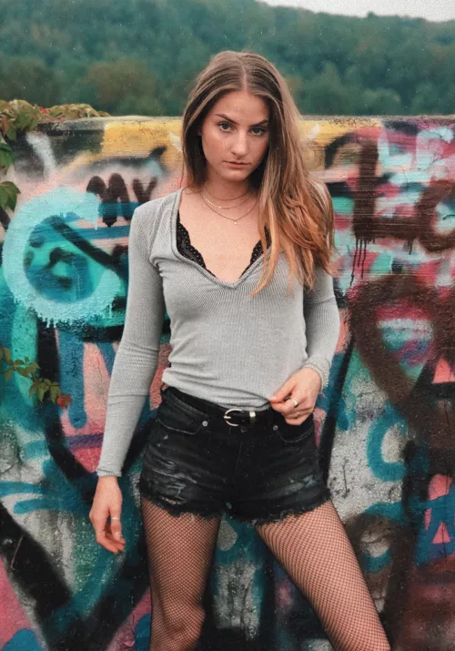 Jean shorts & fishnets [oc]