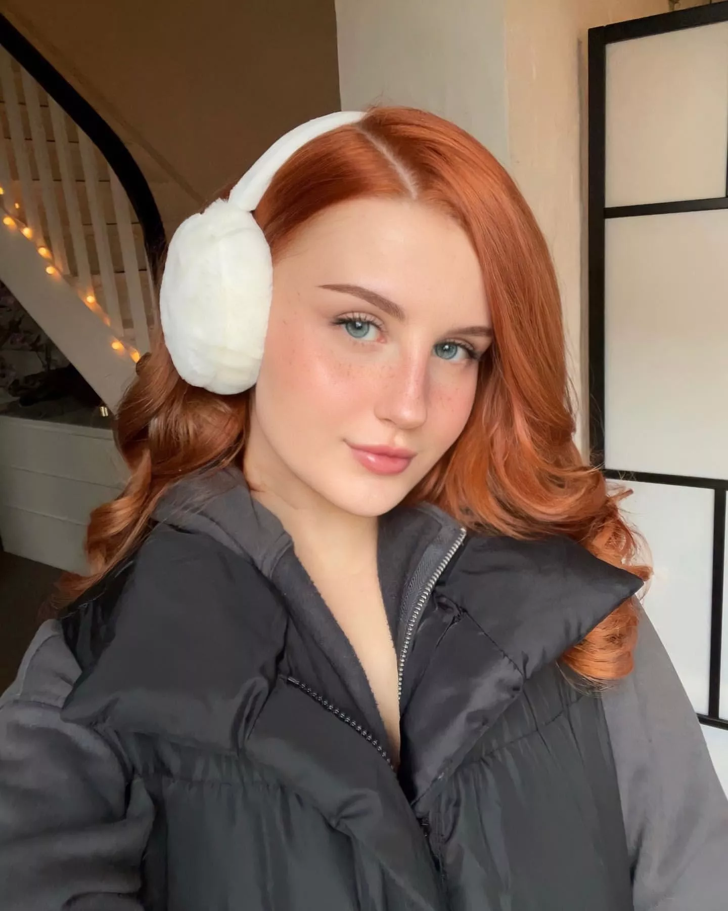 Keeping her ears warm