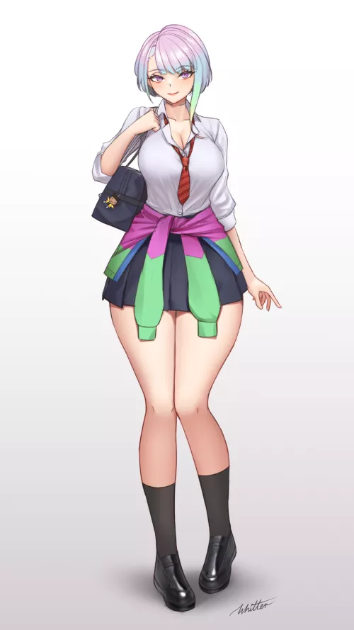 Lucy in school uniform (By Whitter) [Cyberpunk: Edgerunners]