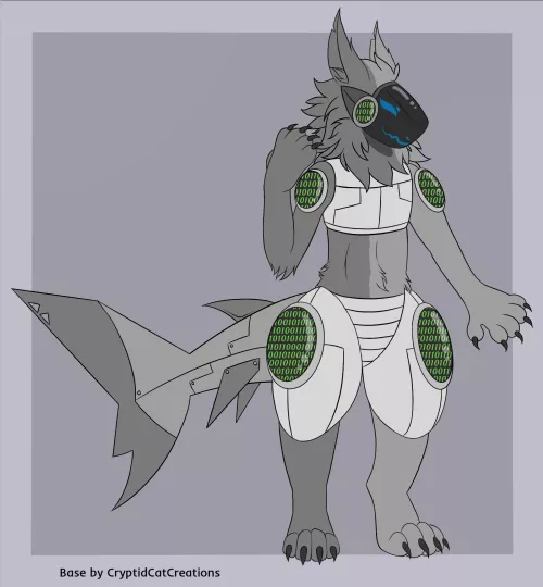 My first sona! A protogen called Binary (more in comments)