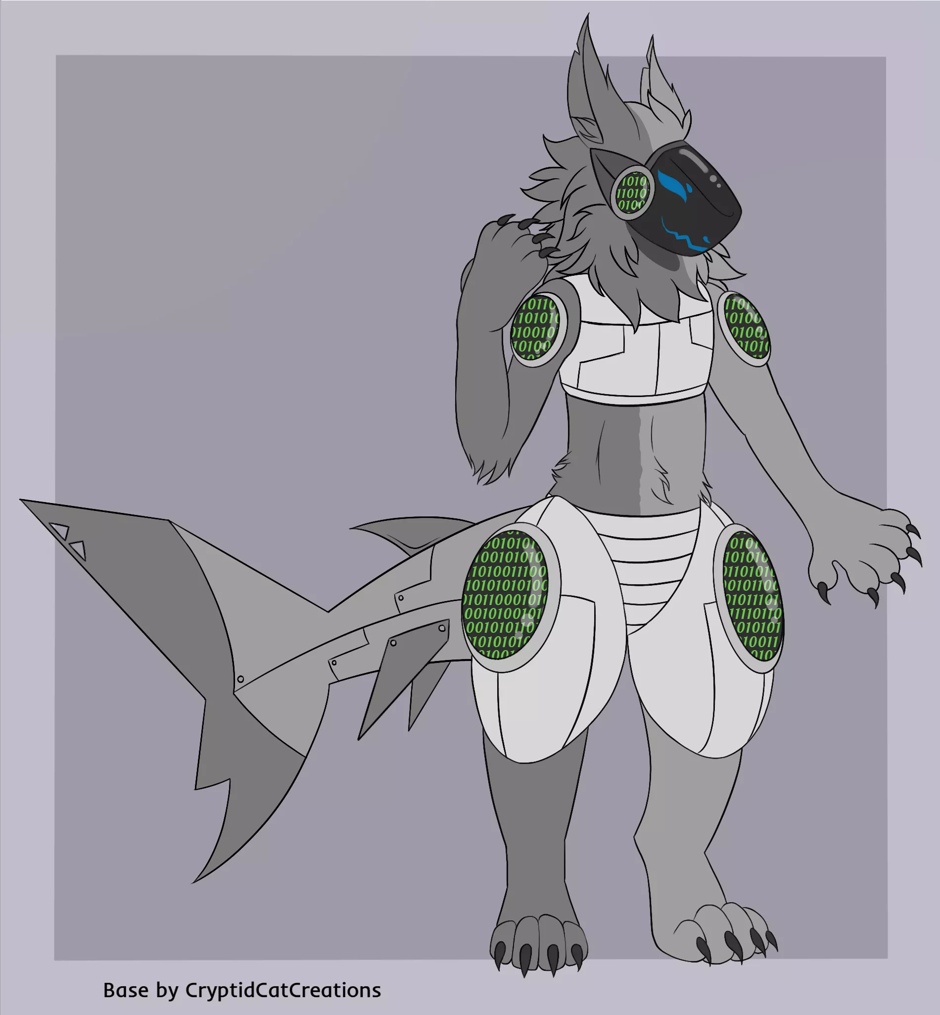 My first sona! A protogen called Binary (more in comments)