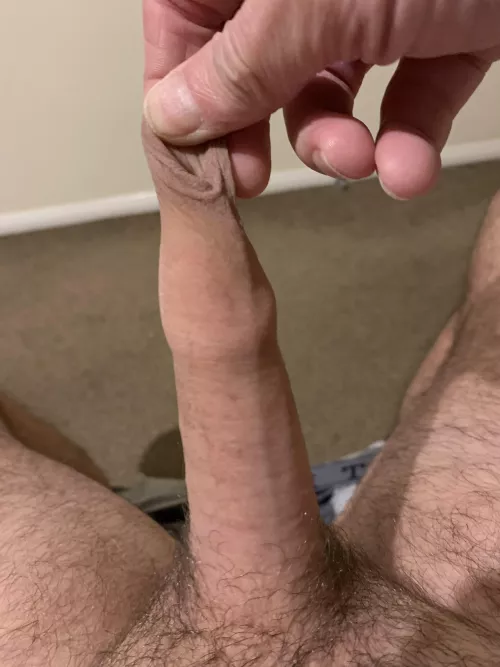 Need to stretch my foreskin…. Can you put your cock inside 😊