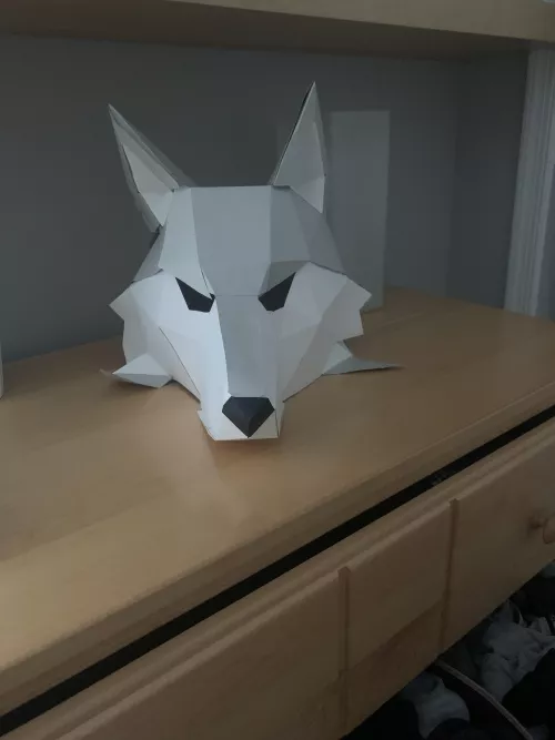 New paper wolf mask from an online tutorial