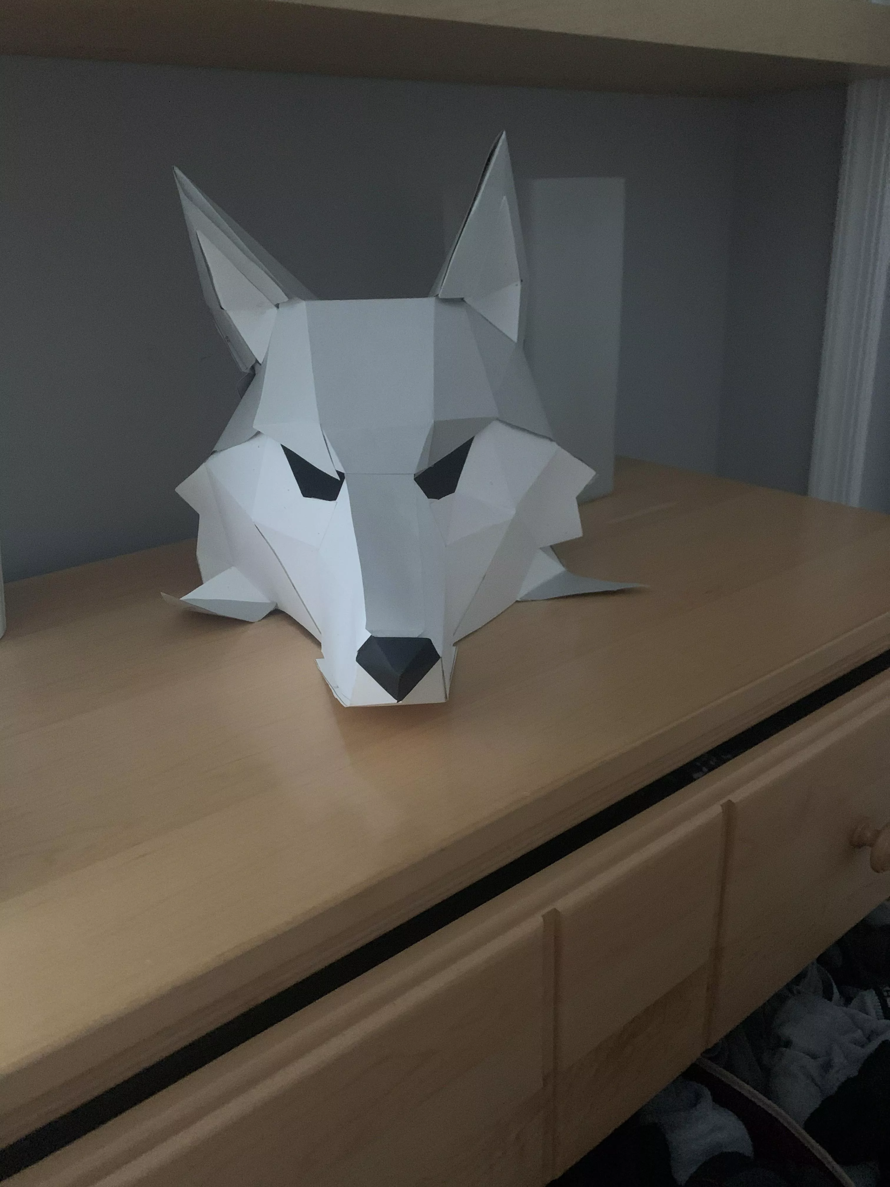 New paper wolf mask from an online tutorial