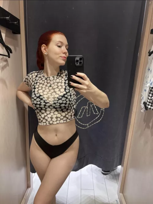 See through crop top 😋