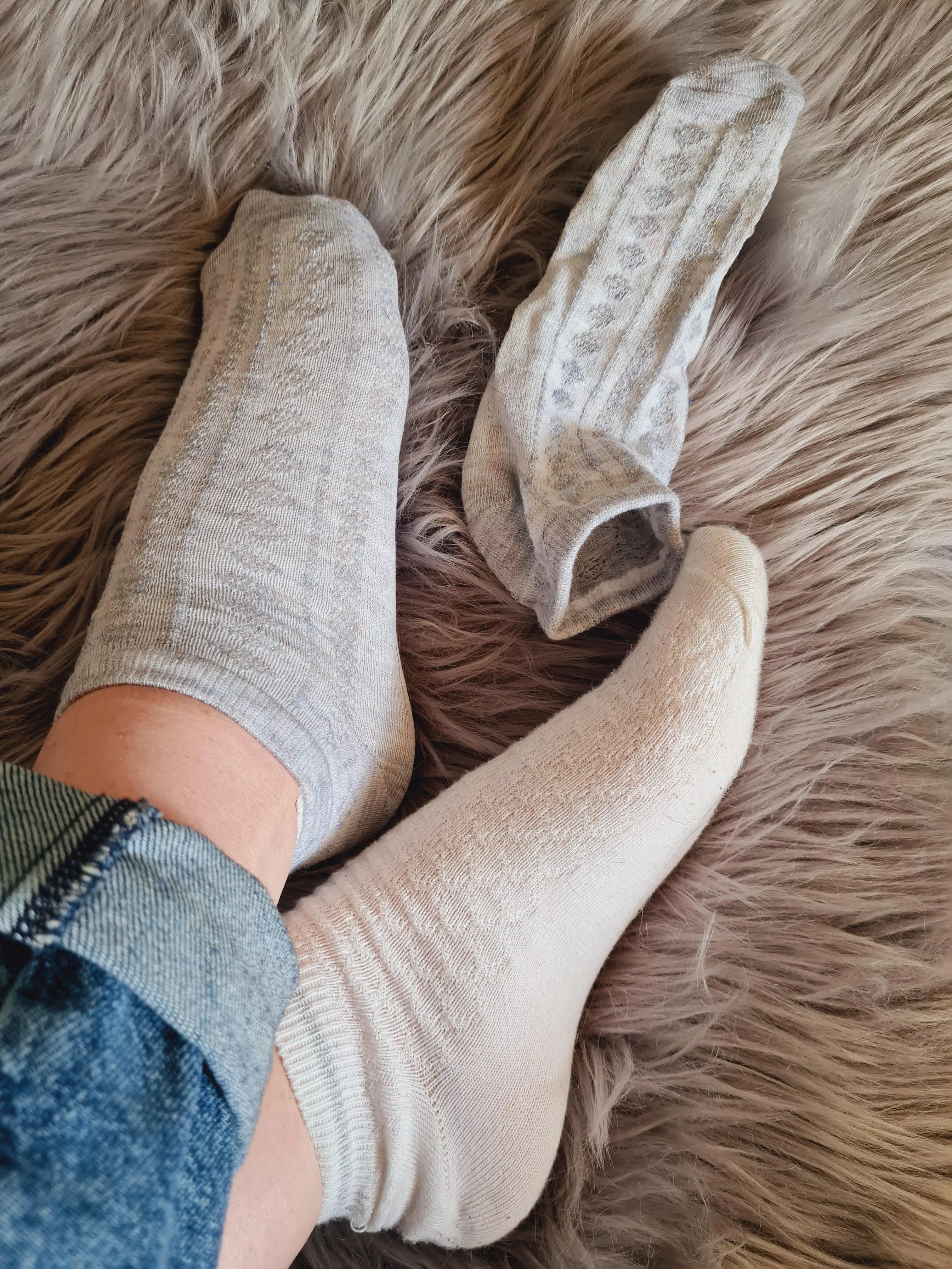 Socks of the day , my dirty tennis socks with pretty greys ontop 😏🔥 (Selling)