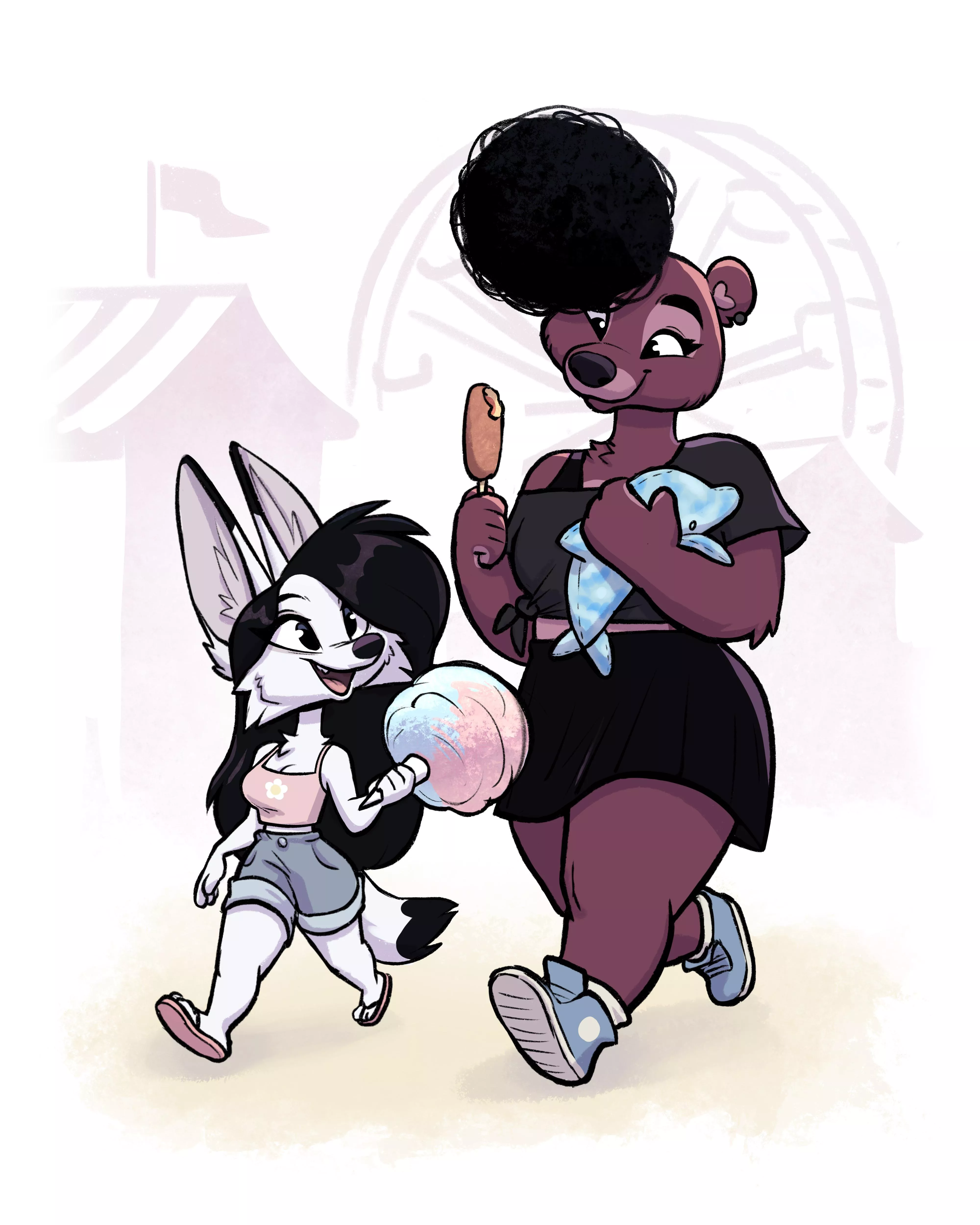 Some cute girlies I drew for an art trade! (characters belong to @awdtwit)