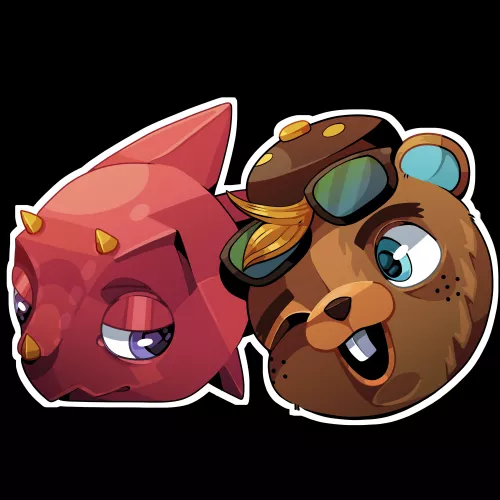 sticker design of flick and cj for valentines day:)
