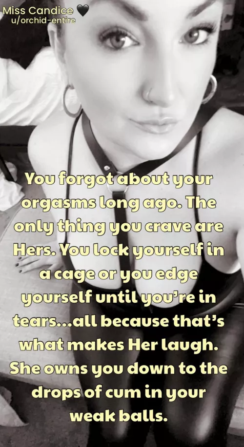 The denial feels better than an orgasm when it’s for Her 🖤