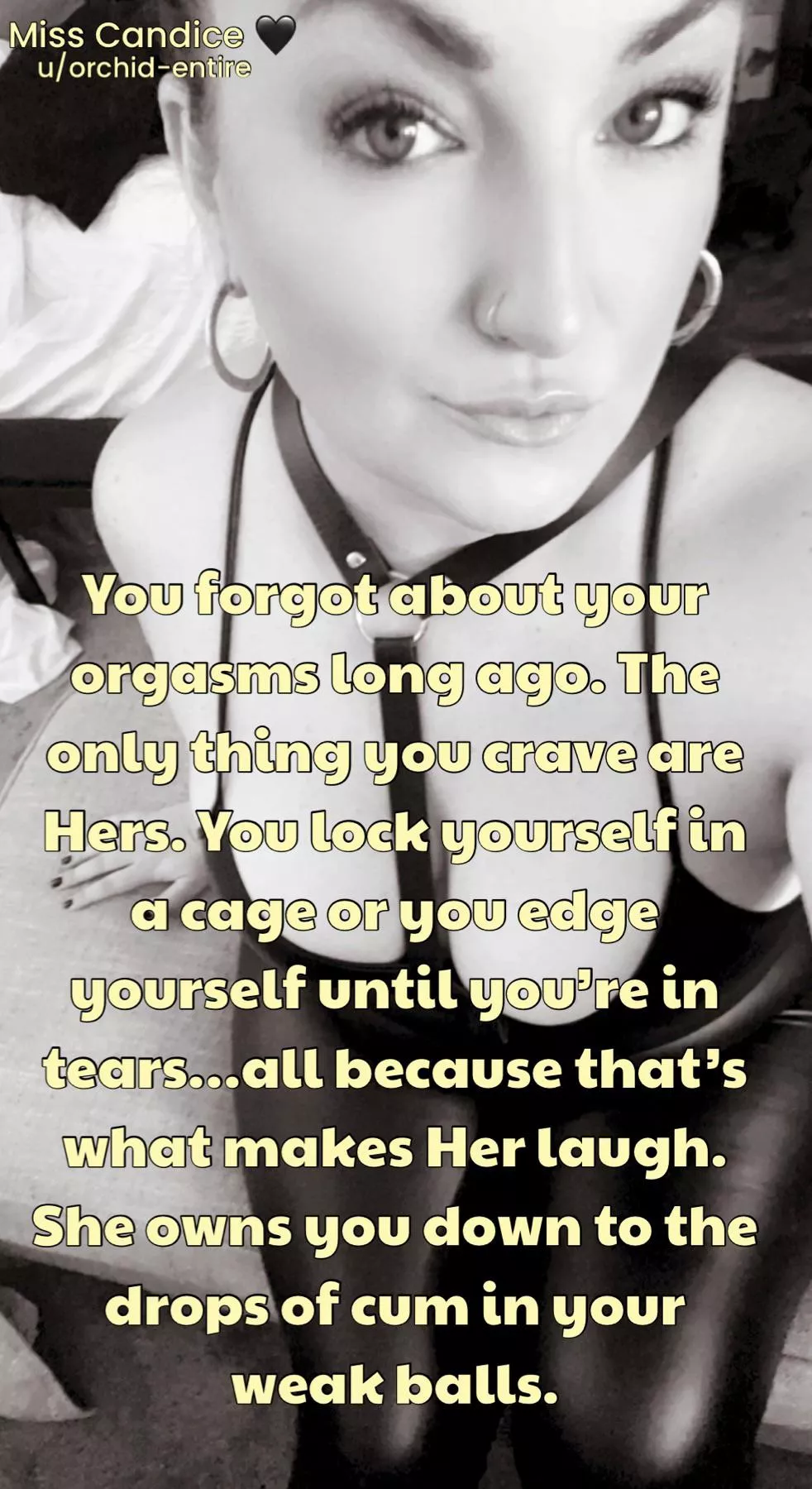 The denial feels better than an orgasm when it’s for Her 🖤