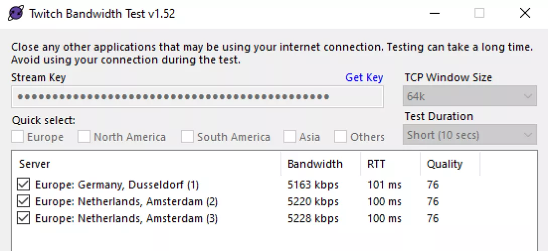 this is the best three quality i got and i don't know the problem my internet is 100 download and 50 upload (i upgraded from last post)