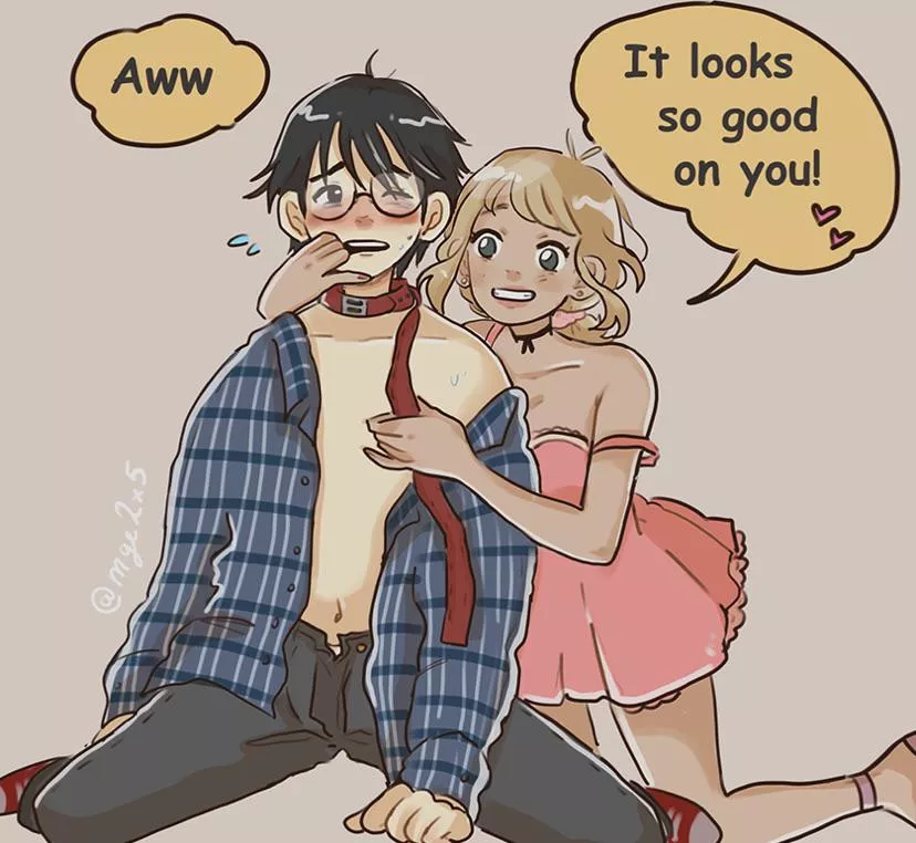 This would be the dream, to be collared and owned. [ Artist: @mge2x5. Patreon post.]