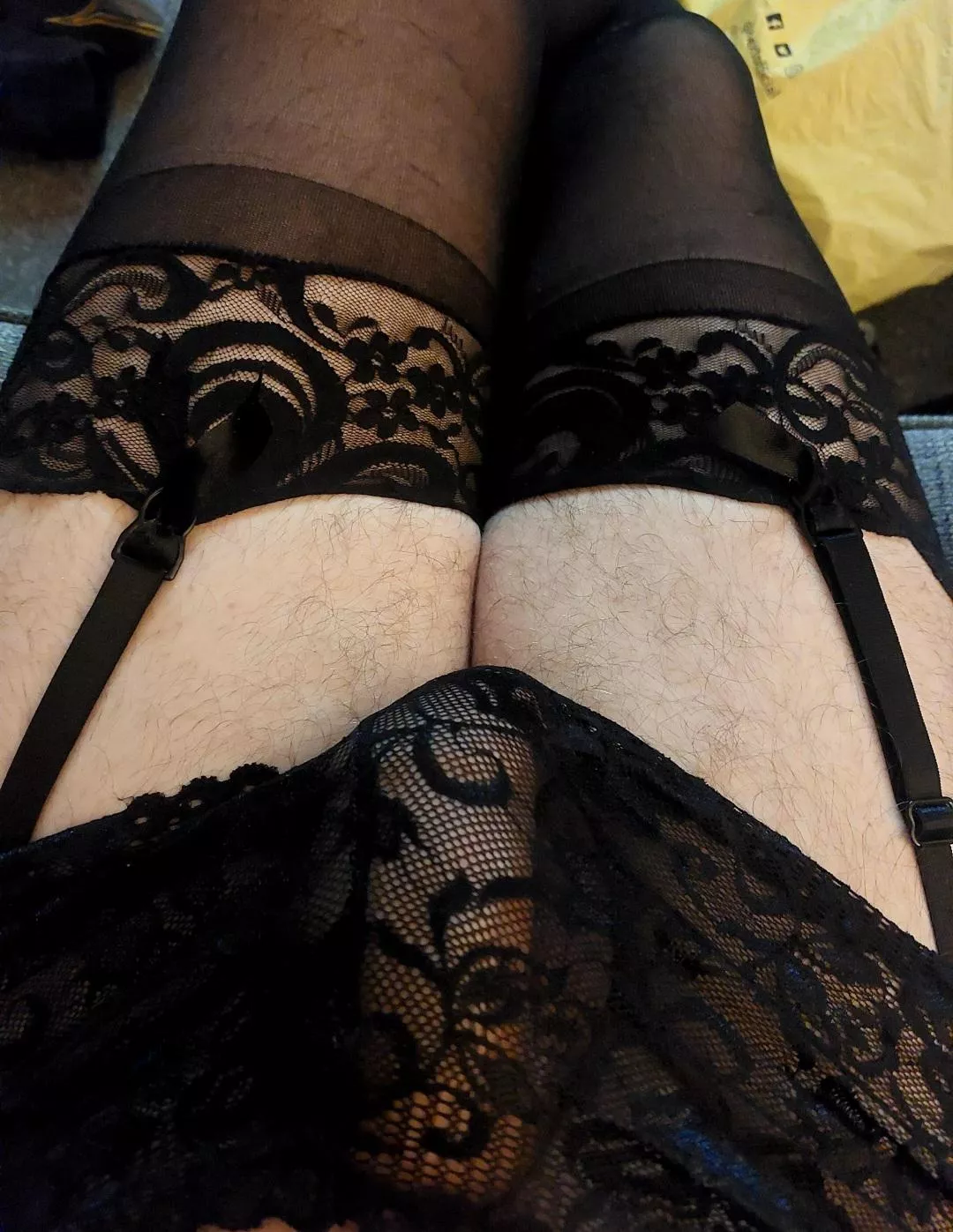 Trying out stockings too