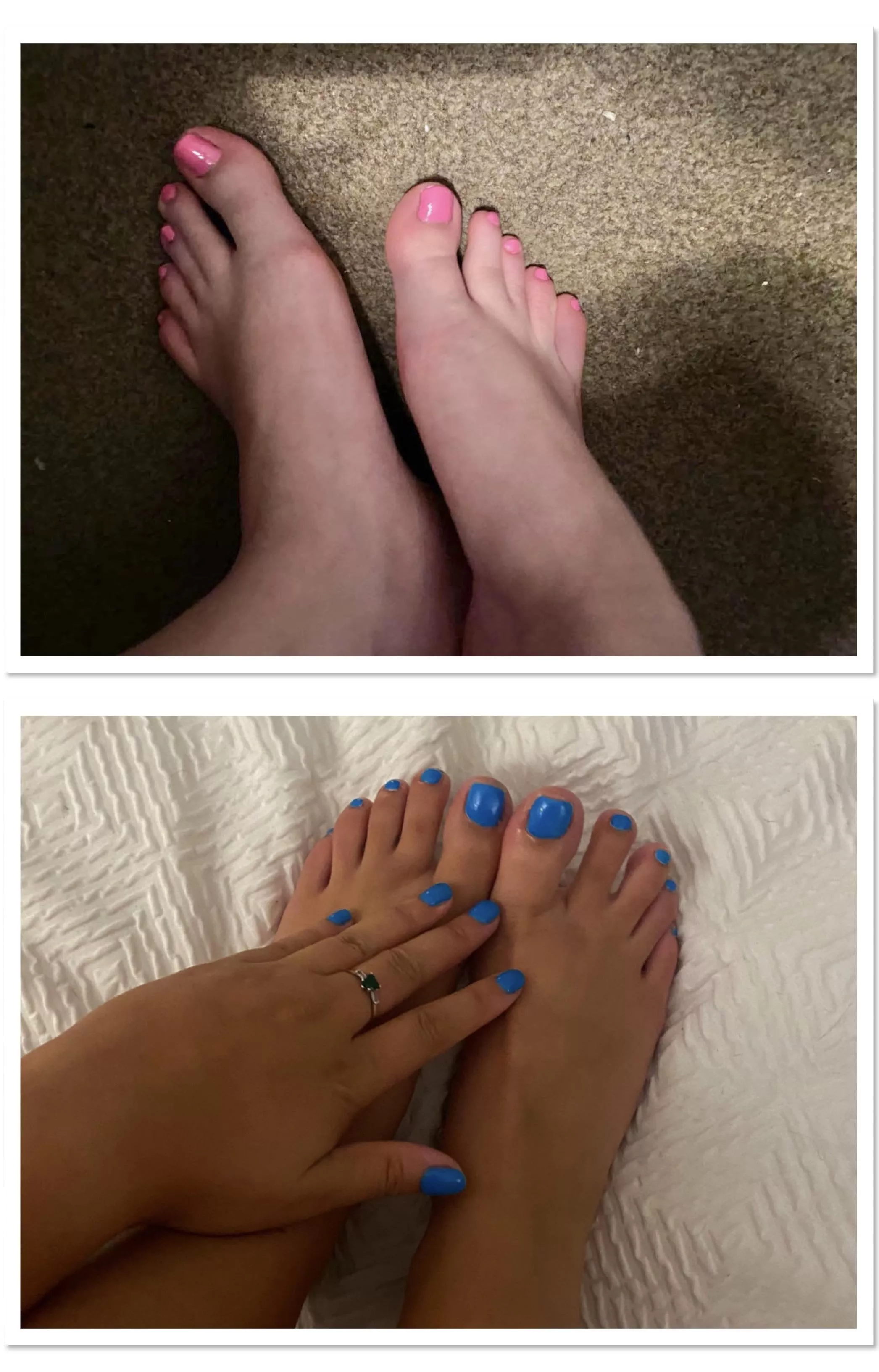 Who’s has the most suckable toes? (Pink - Holly) (Blue - Chloe)
