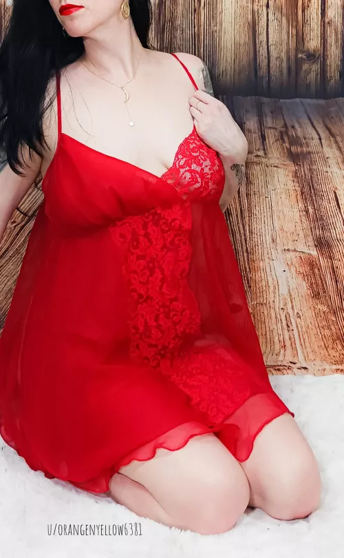 Beautiful, flowing, and sheer red vintage Victoria Secret lingerie
