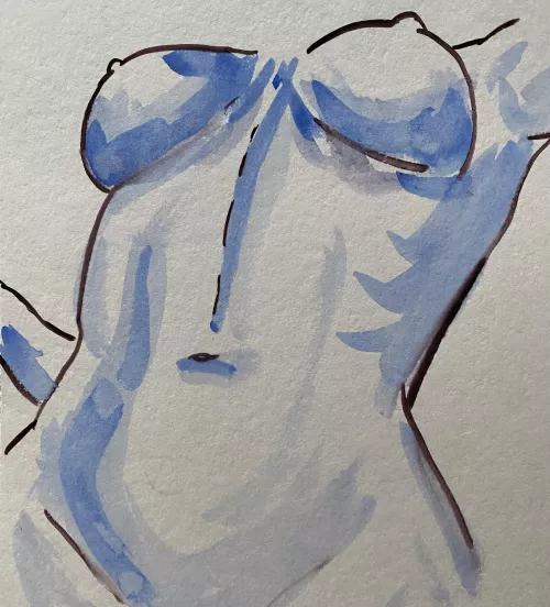 Blue belly, watercolor by me