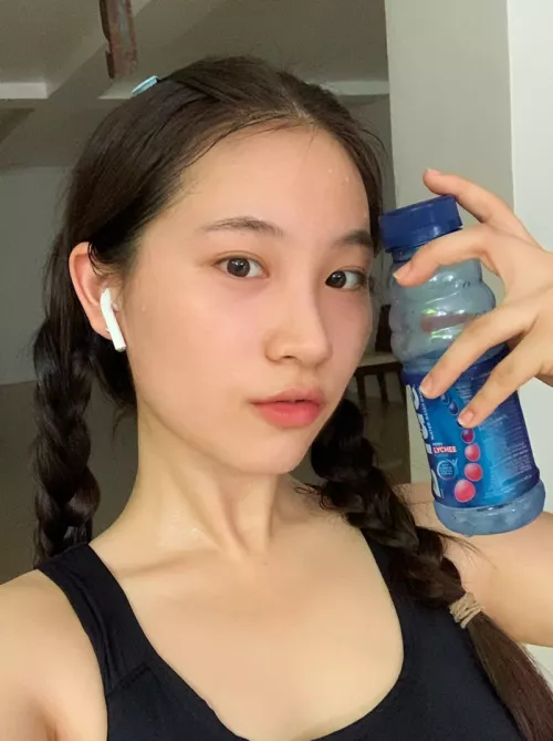 Cute Korean post workout