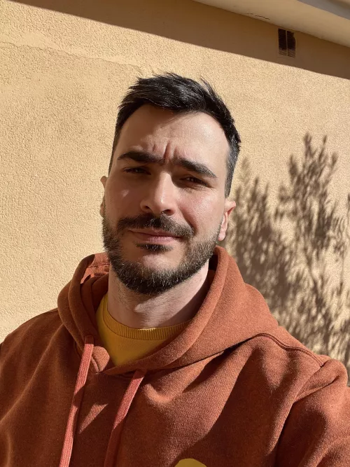 Getting some sun in a cold day in Spain.