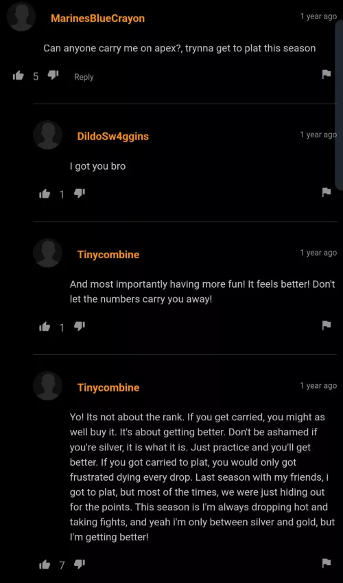 Homie wanted someone to carry him on apex but he received a life lesson instead.