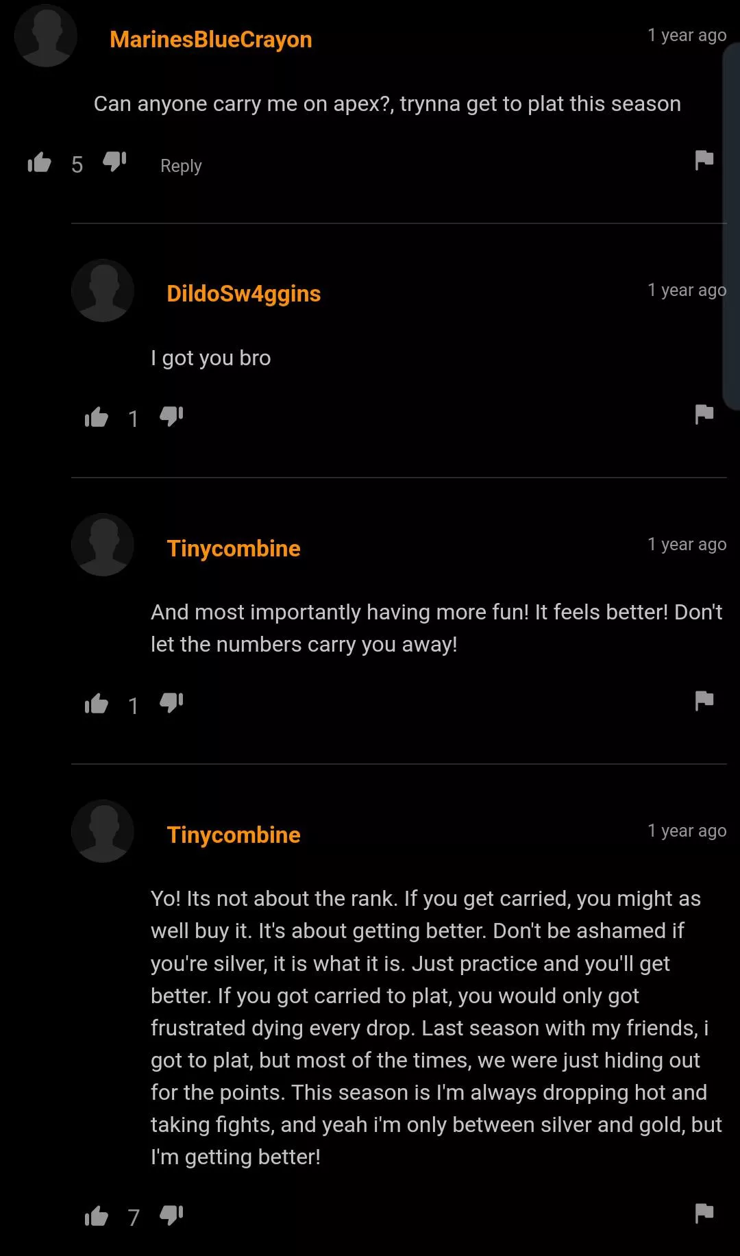 Homie wanted someone to carry him on apex but he received a life lesson instead.