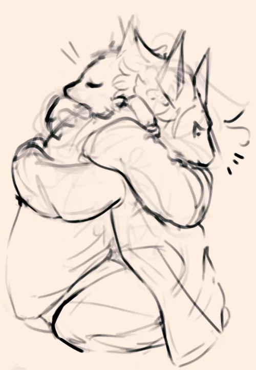 hug doodle | art by me - Mlekpi