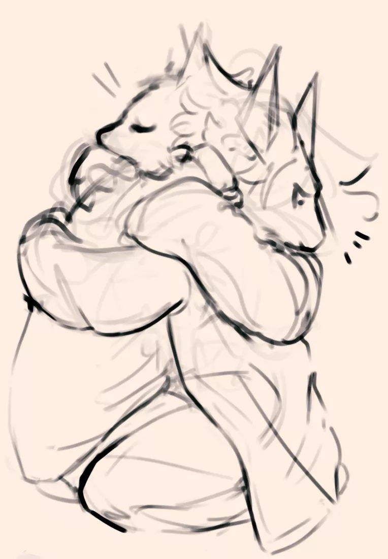 hug doodle | art by me - Mlekpi