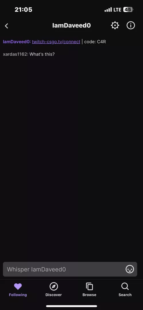 Is this a legit link from random whisper? SHOULD I be worried about my accounts if I click it?(click photo)