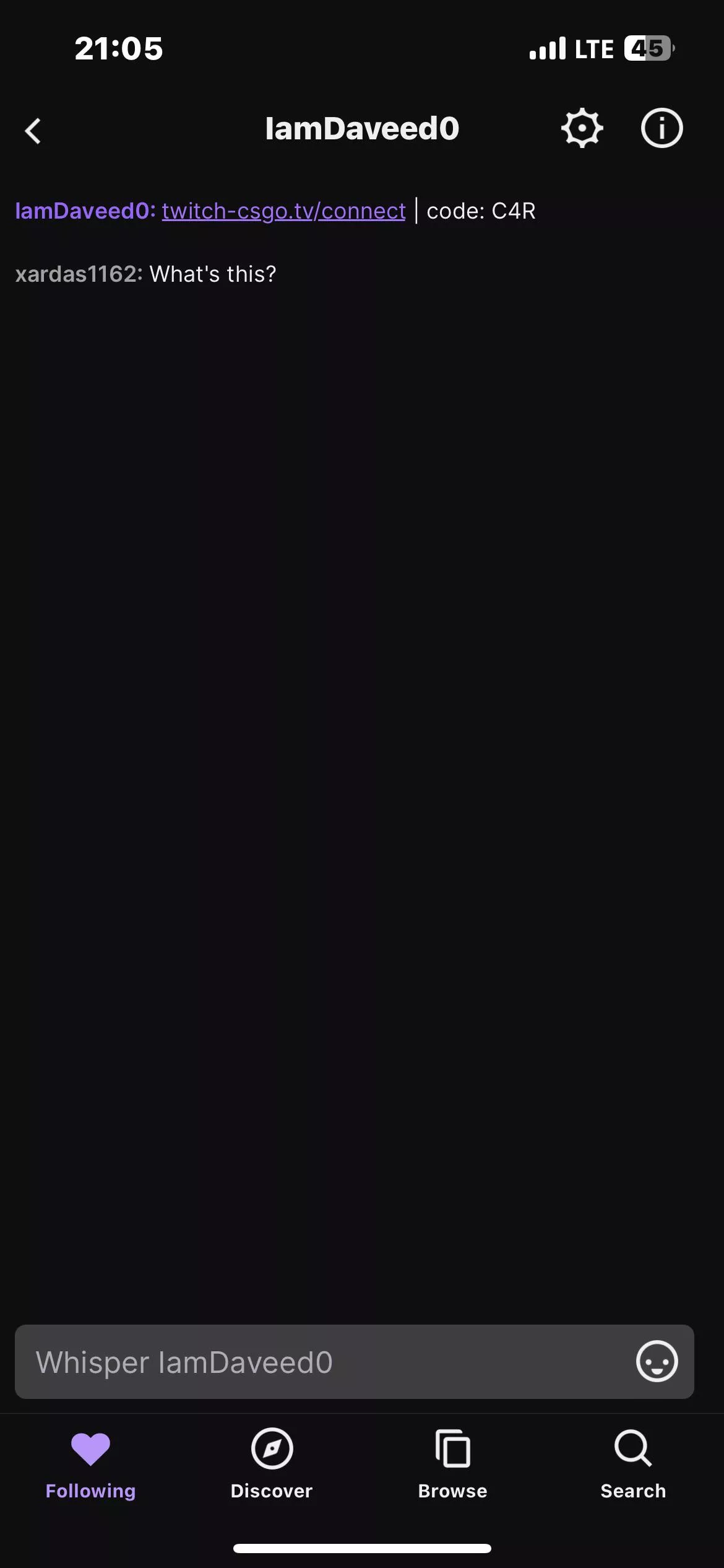 Is this a legit link from random whisper? SHOULD I be worried about my accounts if I click it?(click photo)