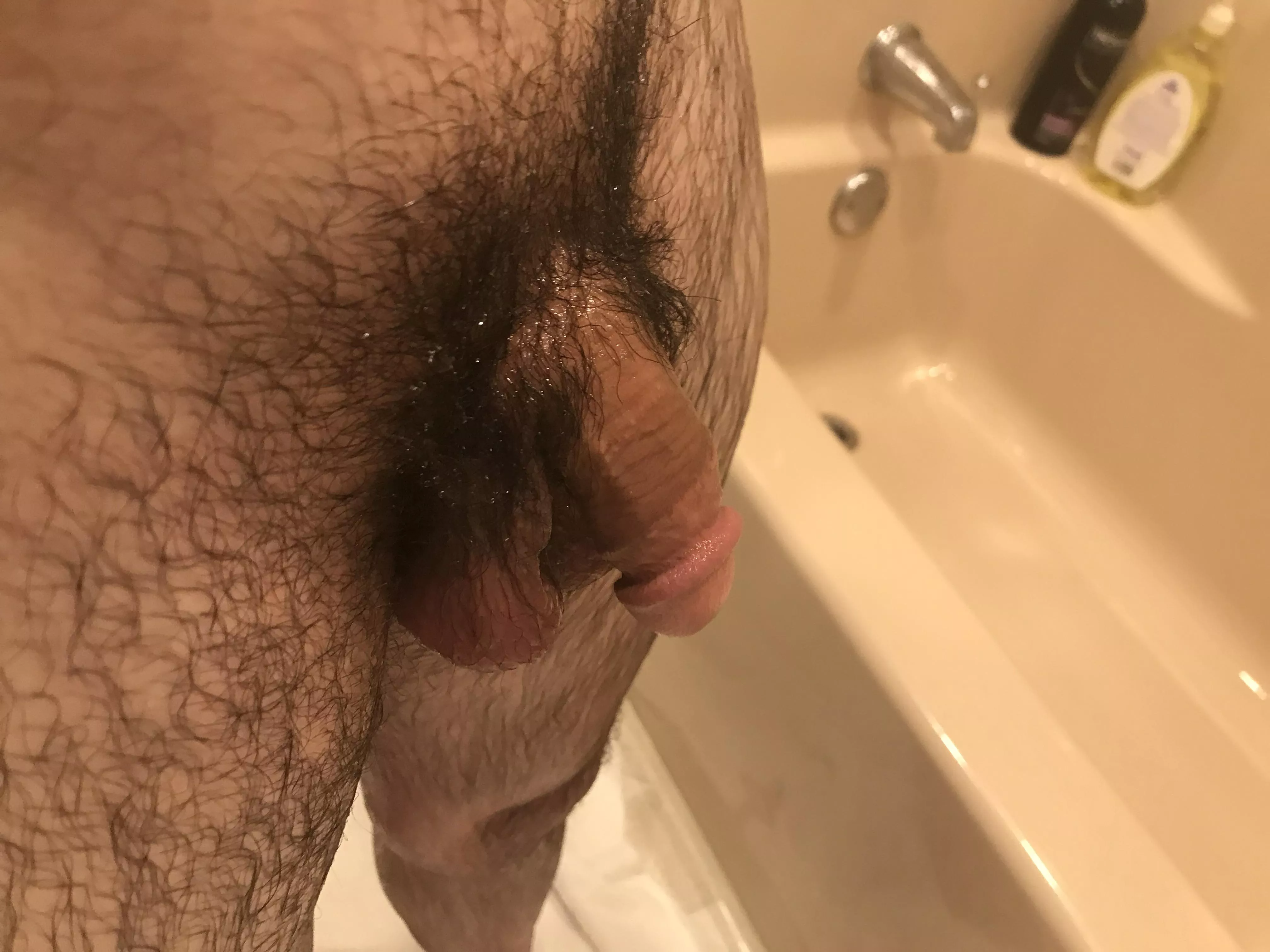 Just out of the shower