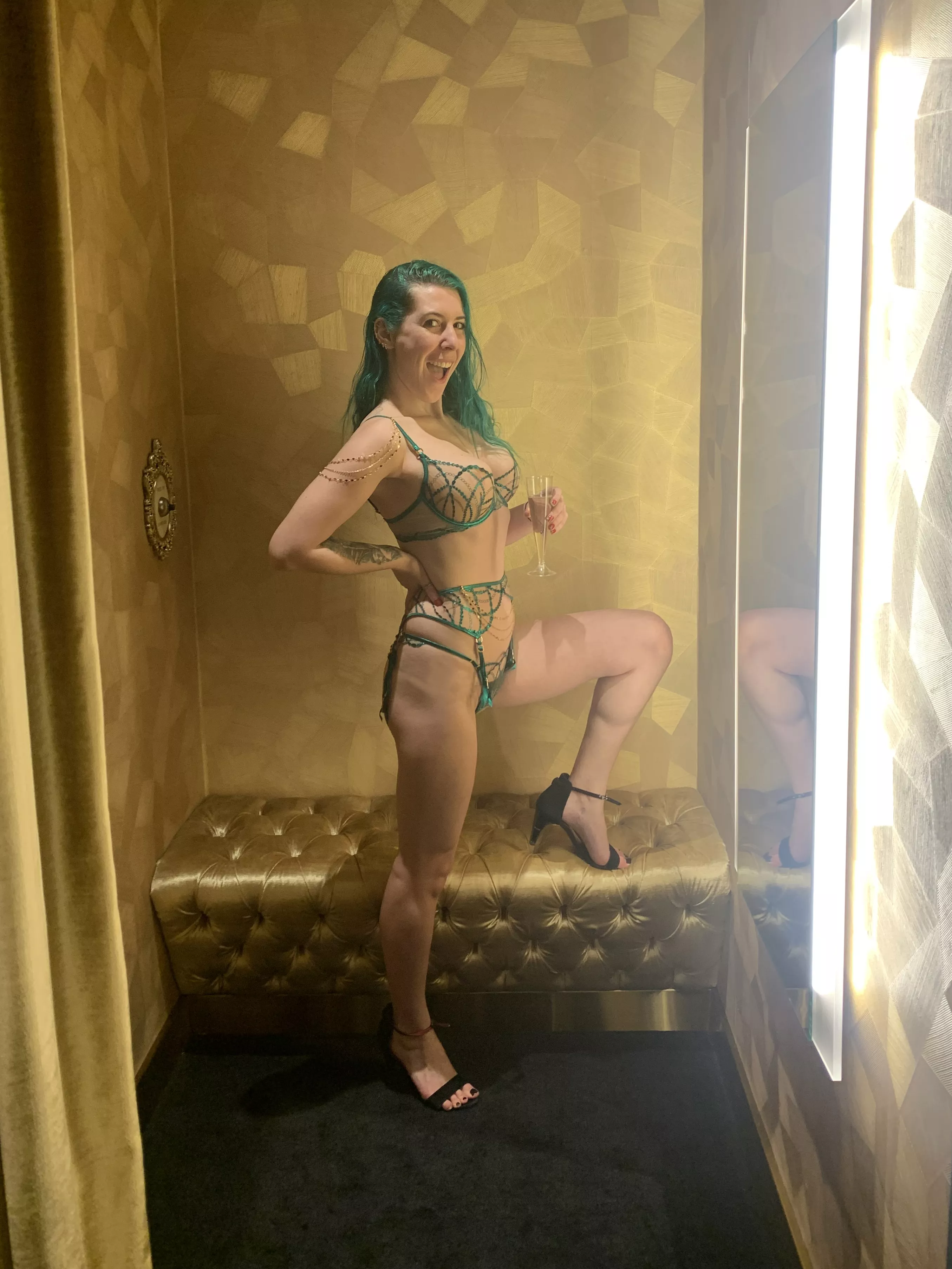 Lingerie and champagne