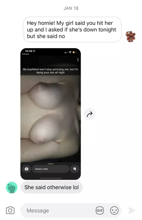 Real talk, dm me if you wanna shoot your shot with my girl