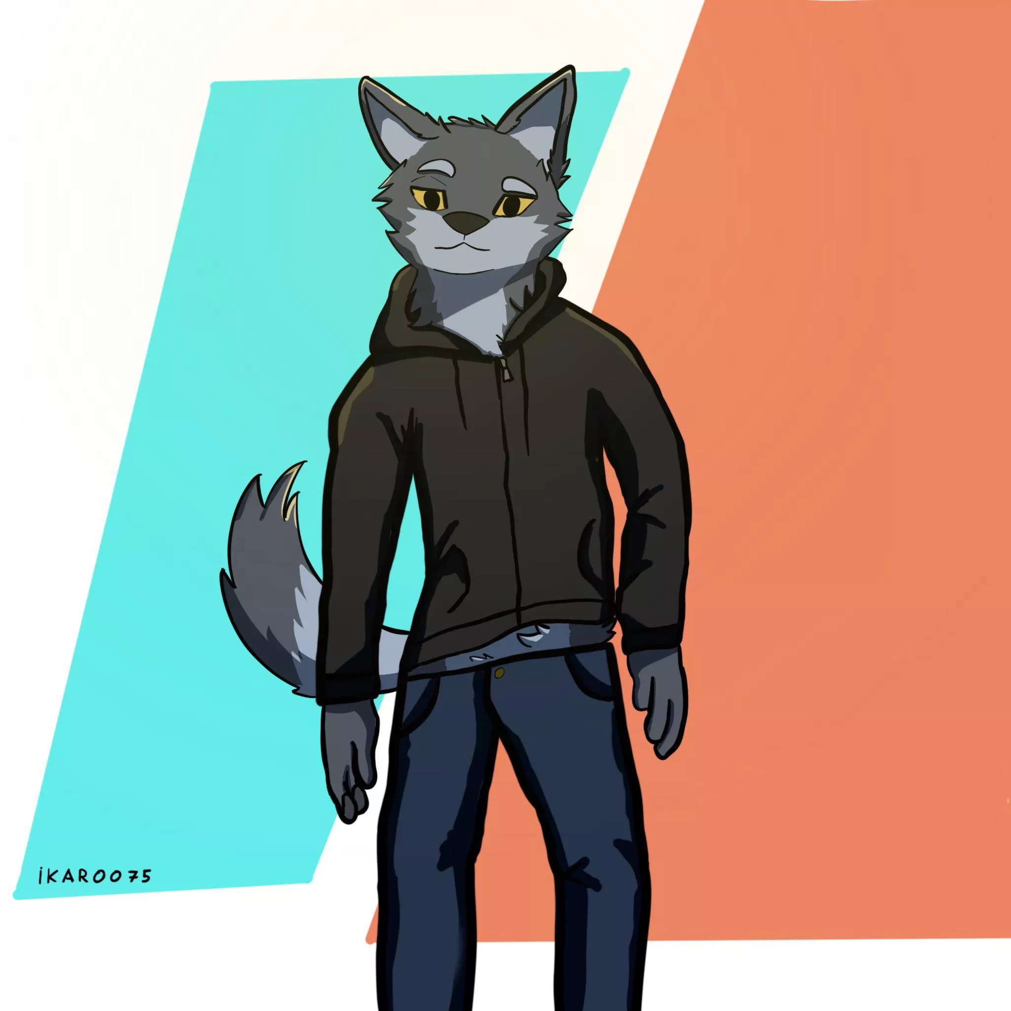 Some wolf in leather jacket i drew @ikaroo75