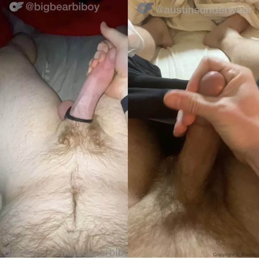 Str8 hockey player and my horny hung buddy jerking off for you! We want to make you cum 😈💦🏒