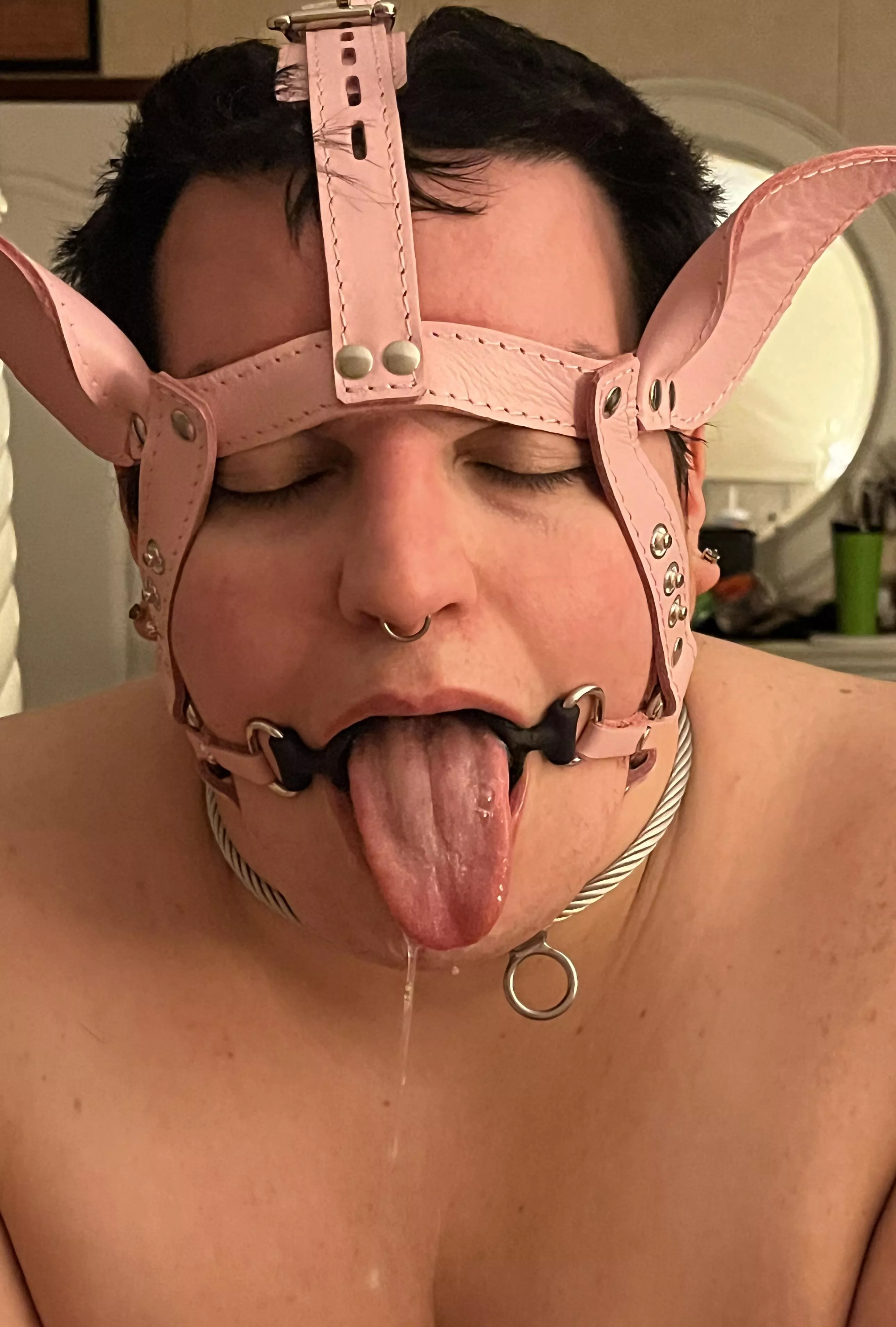 This little piggy liked cum.