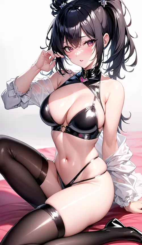 White Shirt & Thigh-Highs