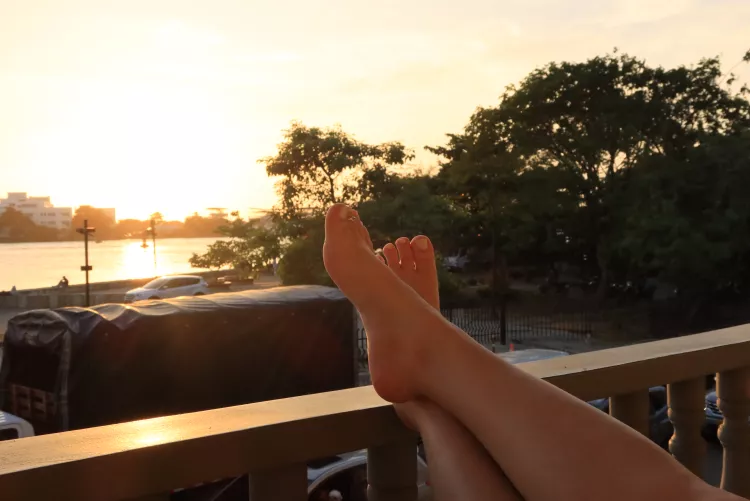 Would you like to enjoy the sunset under my feet?