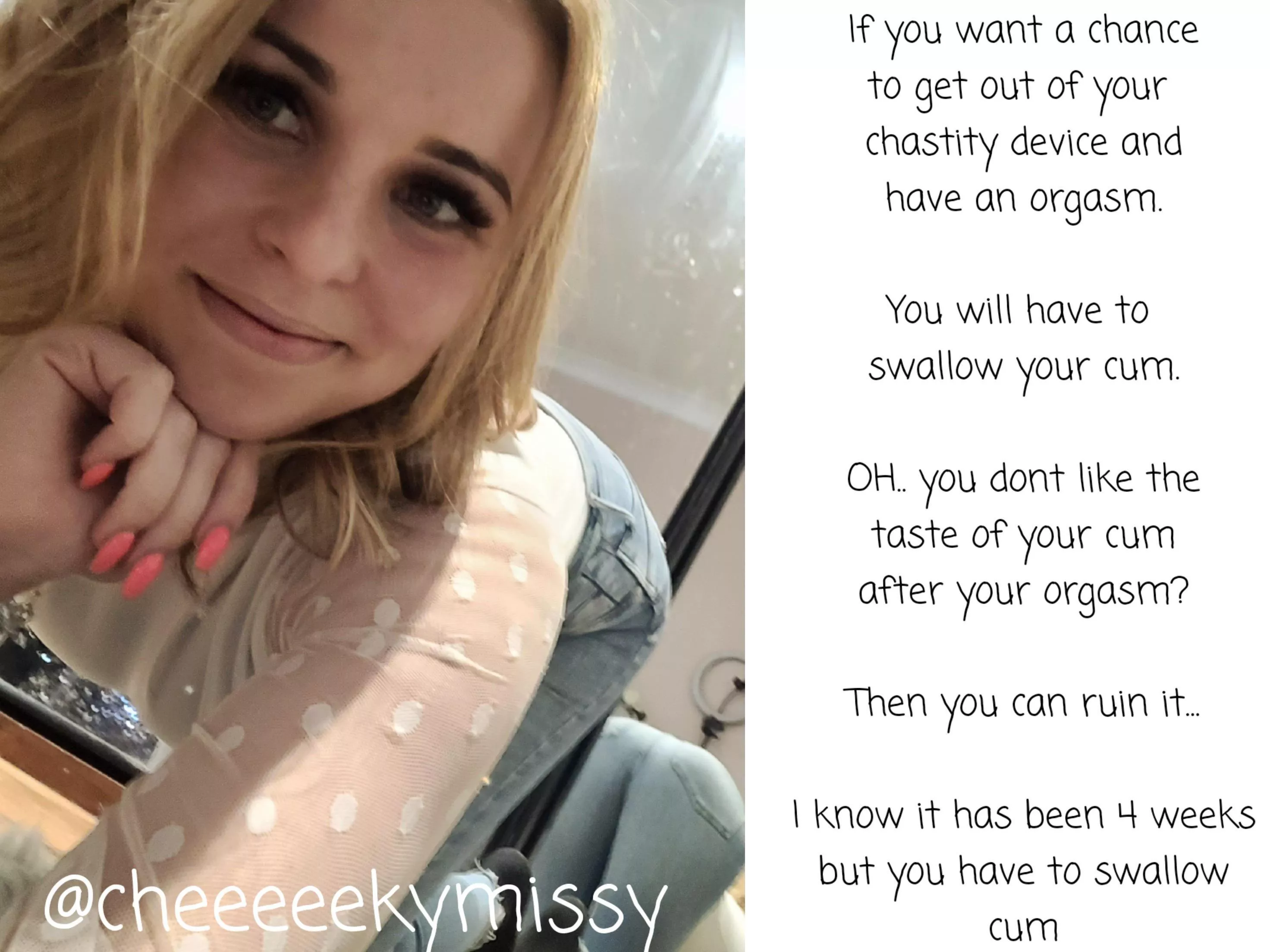 You want to cum? Well then you have to eat it…