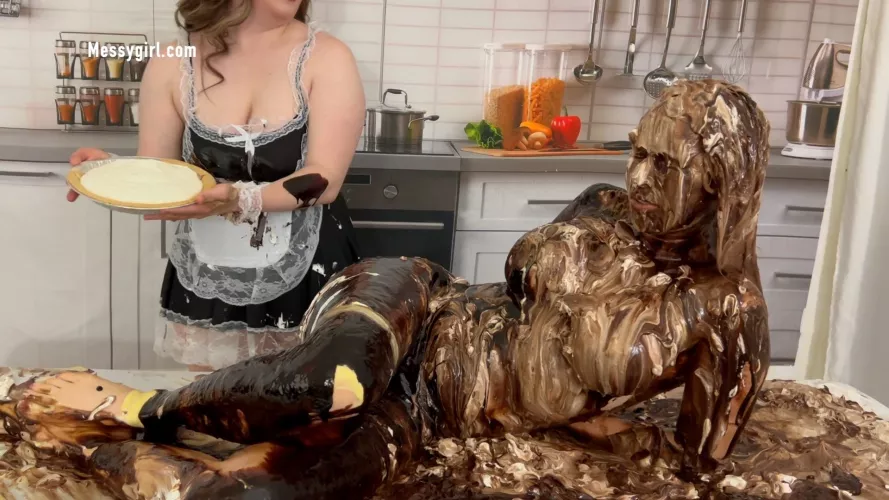 Zoey with MessyGirl gets turned into dessert