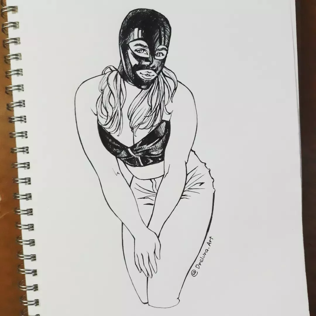 A commission for a latex hood lover. 🖤